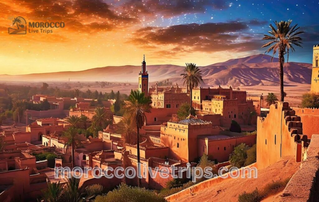 sunset view at evening morocco tour
