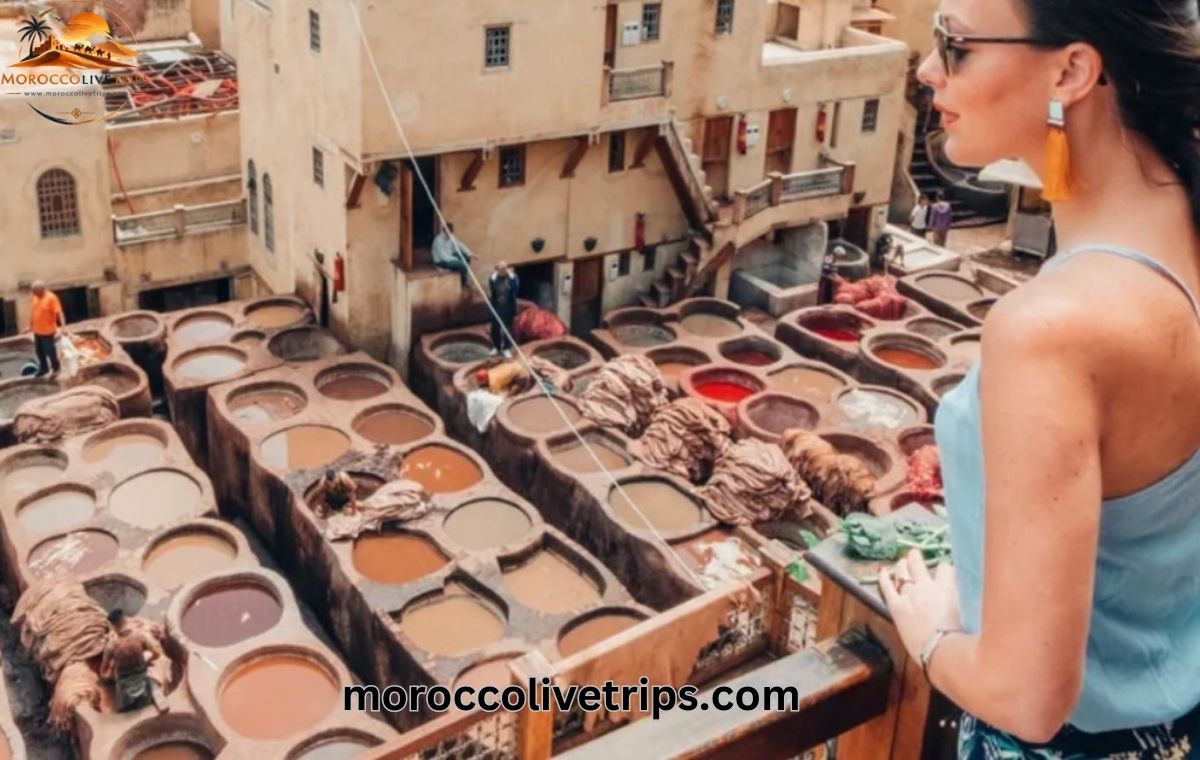 Fes Morocco ancient medina tanneries and narrow streets