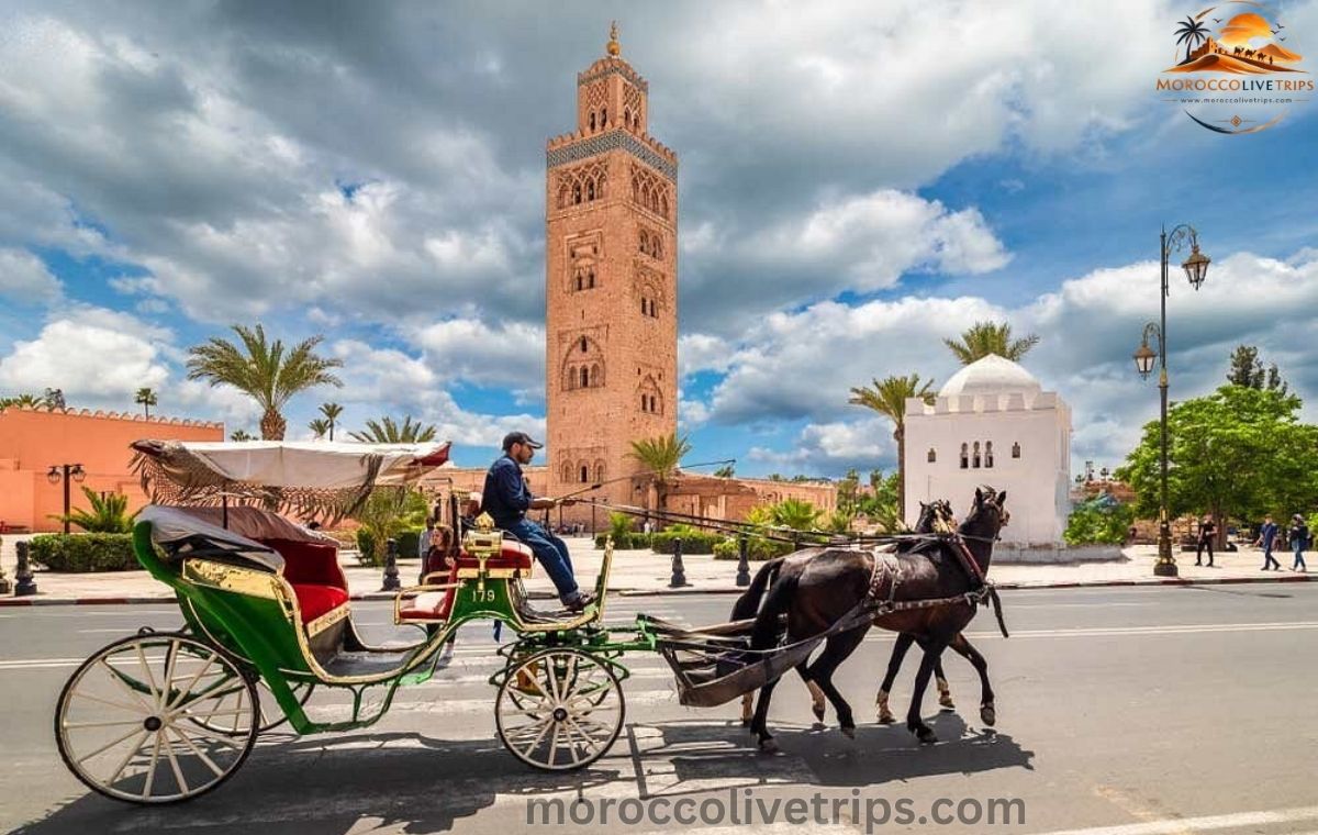Marrakech Morocco red city medina and Jemaa el-Fnaa square