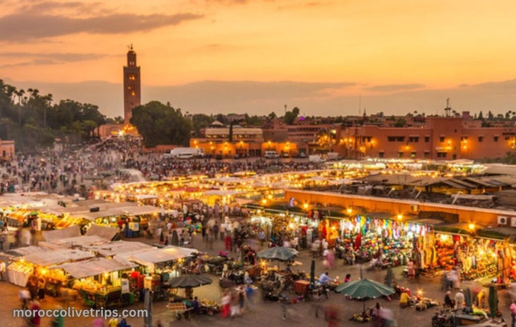 Jemaa el-Fnaa Square Marrakech at sunset