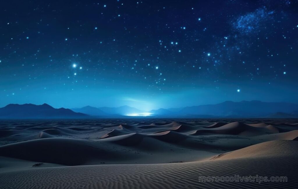 Milky Way over Erg Chebbi dunes Morocco desert night